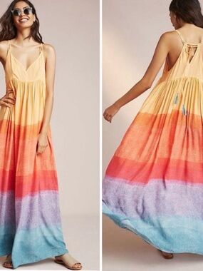 Anthropologie Carla Weeks Maci Rainbow Dress
